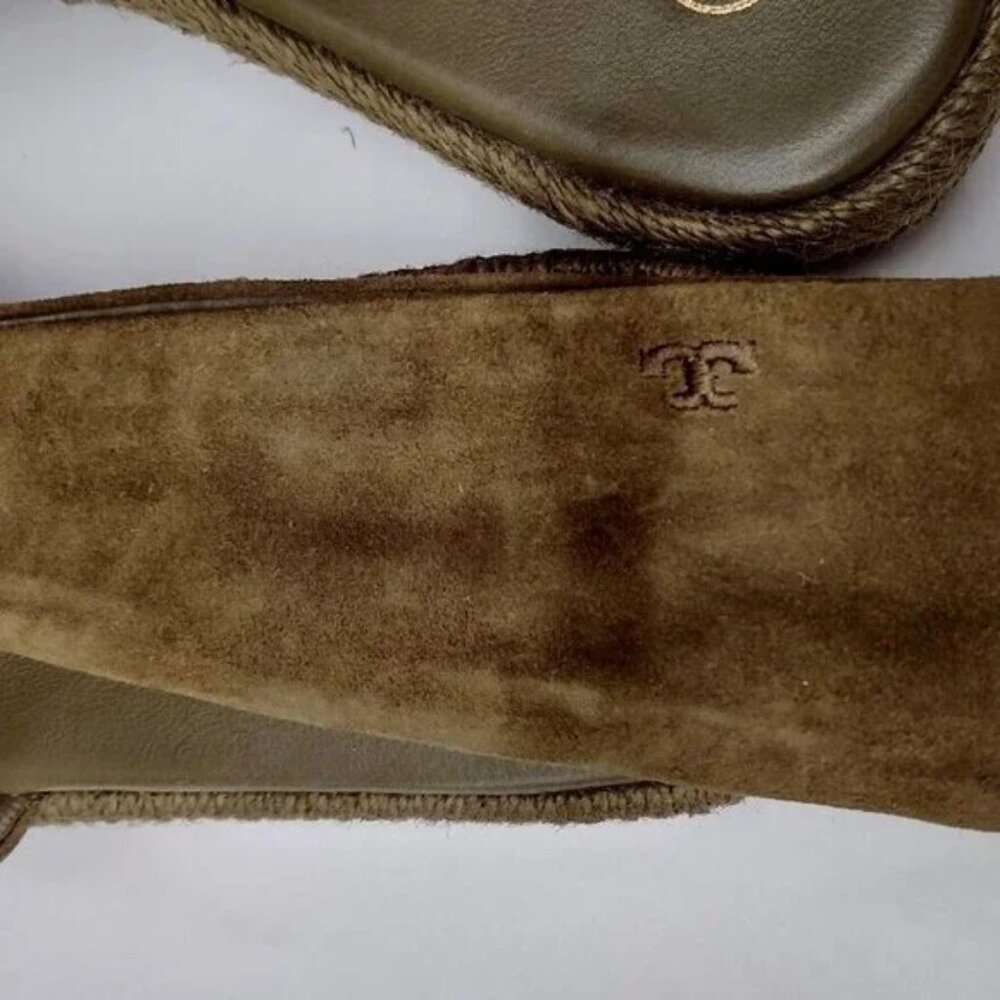 Tory Burch Suede Slingback Sandals Green NWOT - Picture 9 of 12